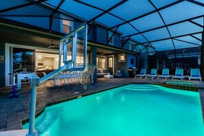 Private Pool & Patio at Twilight