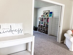 View from the living room into the playroom.