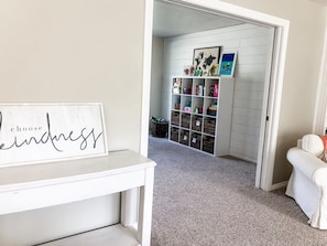 View from the living room into the playroom.