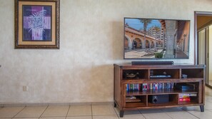 Detail of the TV in the living room