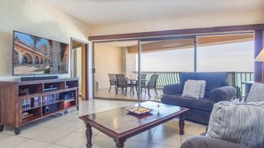 Living room with patio access