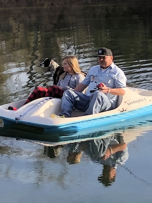 Fun on the creek with a paddle boat