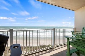 Unwind with your morning coffee and a view of the waves.