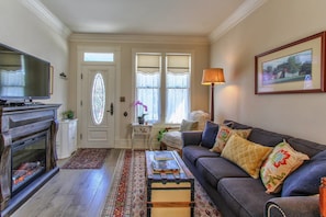 Living Room with HDTV and Electric Fireplace