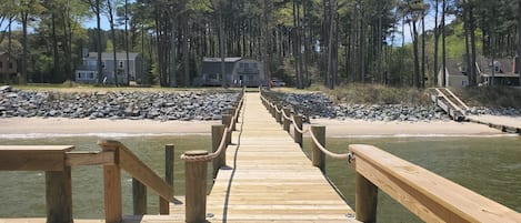 View from the 16x20 ft patio portion of our pier looking back at our home - April 2022