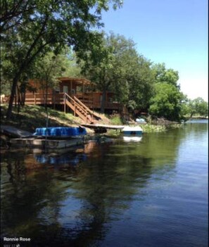 Overview of the cabins from the creek.