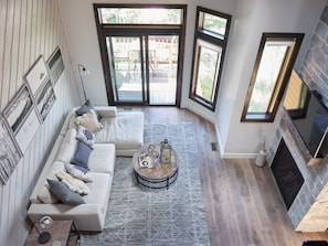 View of the family room from the loft.