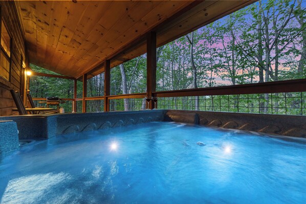 Private outdoor hot tub
