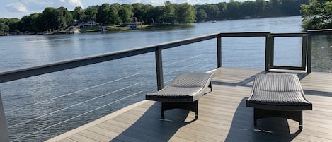 Comfortable loungers on Sundeck