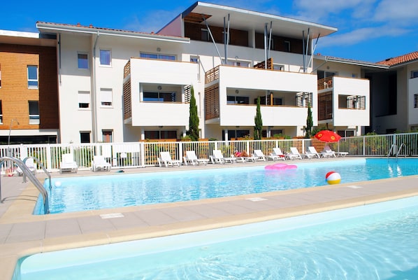 Get some sun in the outdoor pool.