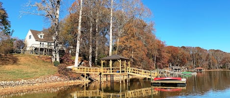 View of house and dock from lake