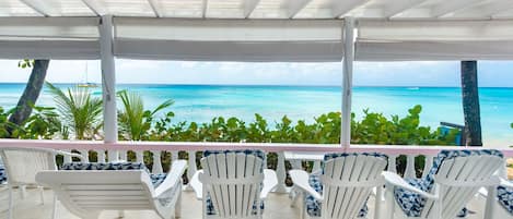 The amazing beachfront patio with endless beach views