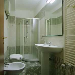 Bright bathrooms are refreshing after a day of adventure.