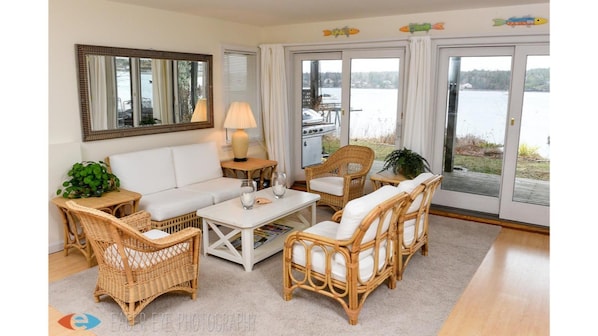 Cozy Living Room with Water Views