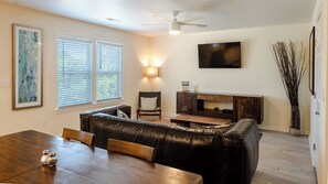 Living Area with Flat Screen TV and Streaming Services