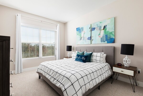 Rest in our High Quality beds, right after a long day in the parks! (which are really close to our home!)