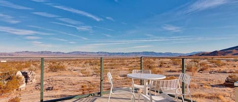 Enjoy  the vast views of the desert from the open terrace