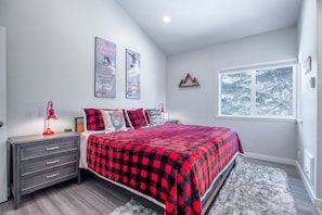 One of two Master Bedrooms with brand new king bed, amazingly comfortable!!