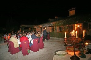 Outdoor banquet area