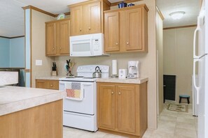 Kitchen has all the appliances and utensils you need for a great vacation. 