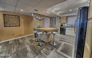 Kitchen Area with direct view to the ocean.