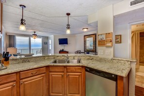 Kitchen with beautiful ocean view