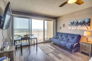 Living Room | Full Futon | Ocean Views | Smart TV