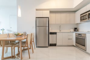 A fully equipped kitchen where you can feel like a chef.