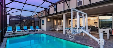 Private Pool & Patio at Twilight