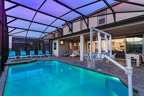 Private Pool & Patio at Twilight