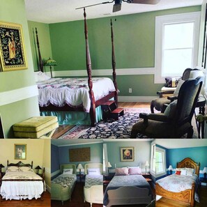 Collage of all 4 rooms on 2nd floor. 