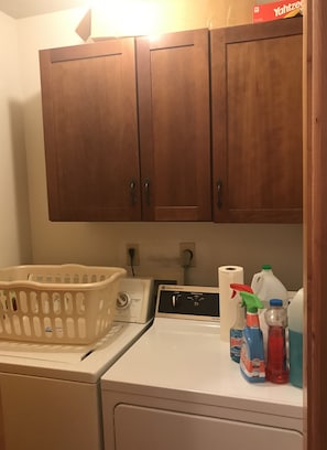 Laundry room in hallway 