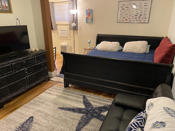 King bed and large tv