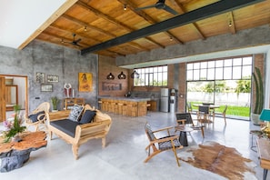 Living Room with rice fields