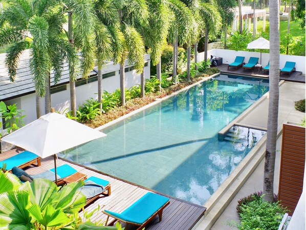 View of the lower pool of the Master's bedroom balcony