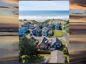 Aerial photo of Sunkissed on a Pacific bluff, 70 second drive from the beach