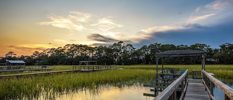 Sunset over the marsh at Horsepen Creek