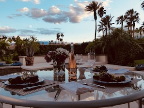 Dinner on the pool deck