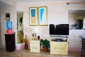 Nice living room with TV set