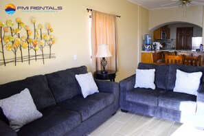 Living room with sea view