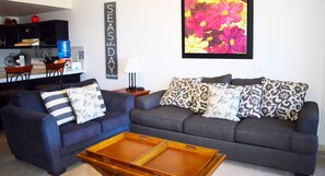 Spacious living room with a great view of the sea of cortez