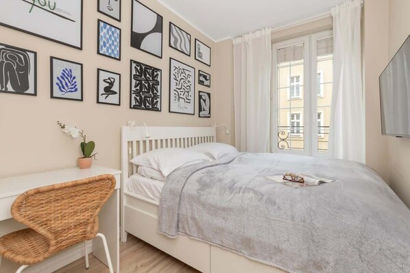 The bedroom offering a serene retreat with a comfortable double bed.