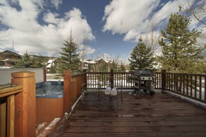 Deck with hot tub
