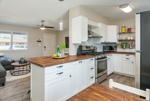 Kitchen overlooking Living Room