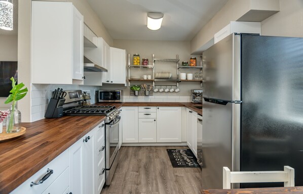 Fully-stocked kitchen