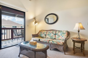 The living room opens to the lanai.