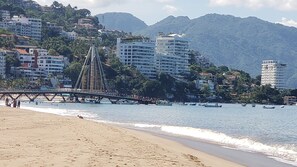 Playa de los Muertos (Beach of the Dead) and pier.