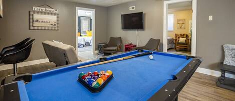 Pool in game room 
