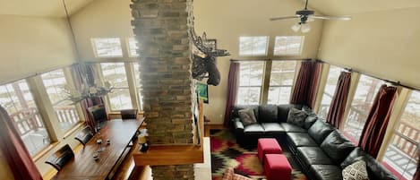 Incredible great room with double sided fireplace
