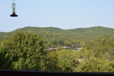 Walk in. No steps. A beautiful view of Table Rock Lake, and The Ozark Mtns.